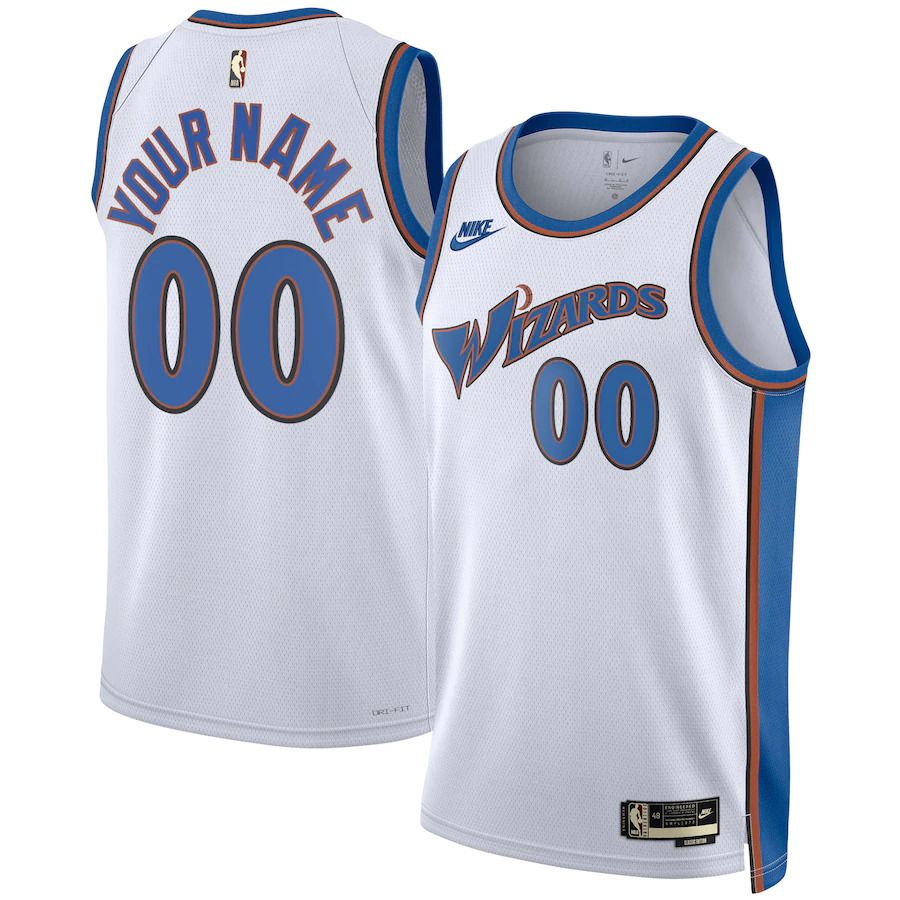 Men Washington Wizards Nike White Classic Edition 2022-23 Custom Swingman NBA Jersey->customized nba jersey->Custom Jersey